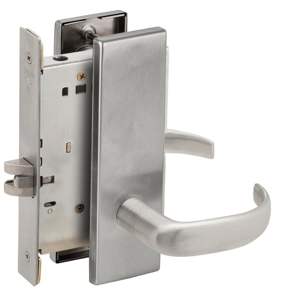 Schlage Grade 1 Passage Latch Mortise Lock, 17 Lever, N Escutcheon, Satin Chrome Finish, Field Reversible L9010 17N 626 - main